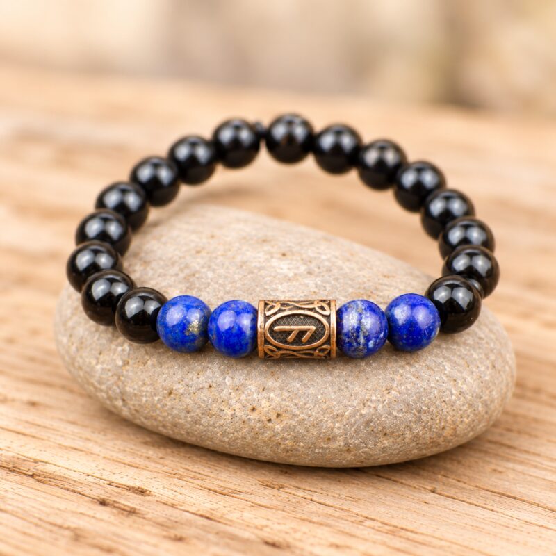 Bracelet "Lien Ancien" en Pierres naturelles et Runes