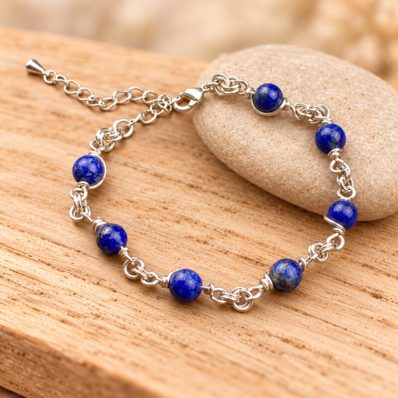 Bracelet "Le Lien des Âmes" - en Cuivre Silver-filled et Pierres naturelles